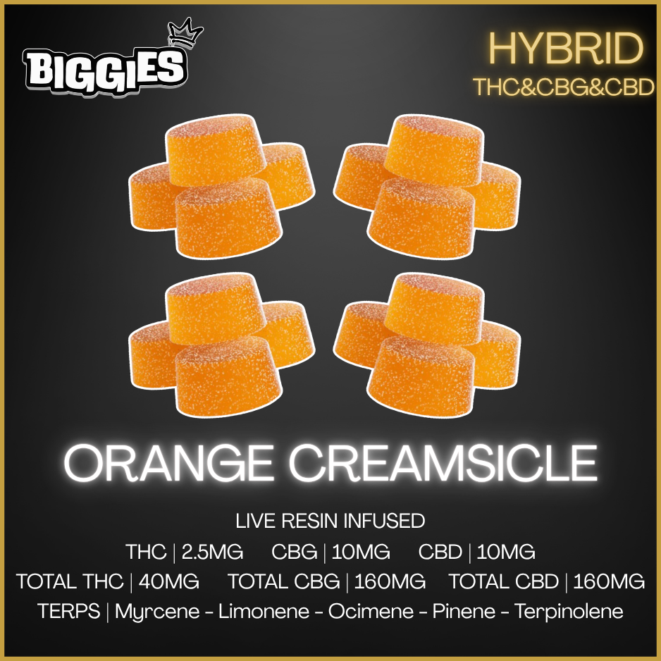 Biggies - Orange Creamsicle L Resin Thc:Cbd:Cbg Chews Multi - 96G