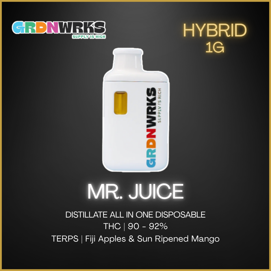 GRDNWRKS - Mr. Juice Disposable Vape Pen - 1g Pineapple Victoria GRDNWRKS - Mr. Juice Disposable Vape Pen - 1g Pineapple Victoria