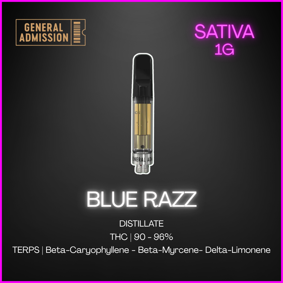 General Admission - Blue Razz Sativa 510 Thread Cartridge - 0.95G