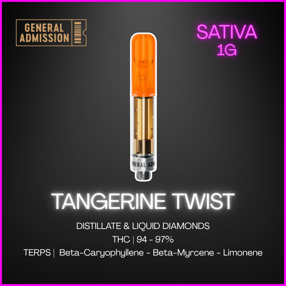 General Admission - Tangerine Twist Liquid Diamond 510 Vape Cartridge - 0.95G