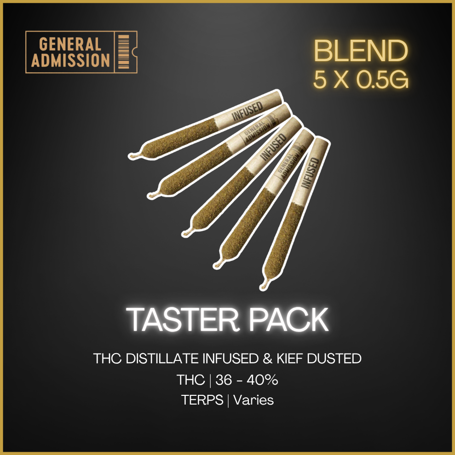 General Admission - Taster Pack Distillate Infused Pre-Rolls - 2.5G