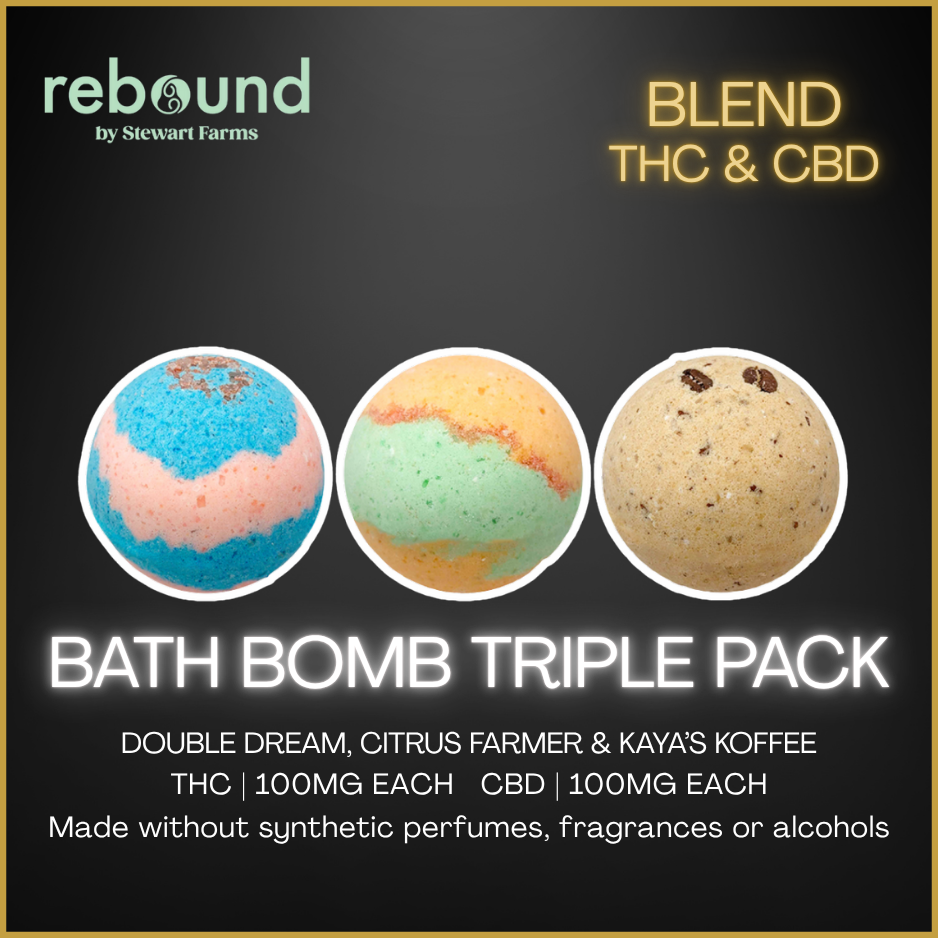 Rebound By Stewart Farms - Bath Bomb Triple Pk: Kaya Kof,Citrus F & Dbl Dream