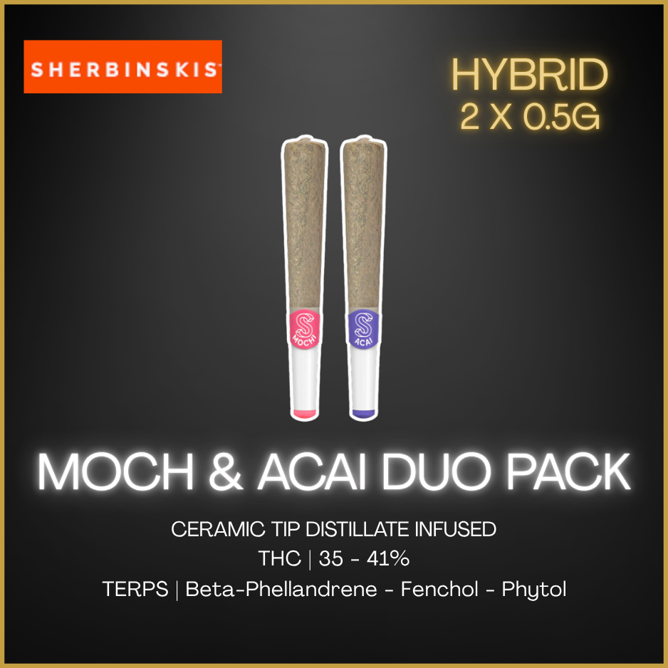 Sherbinskis - Ceramic Tip Moch & Acai Duo Pack Infused Pre-Rolls
