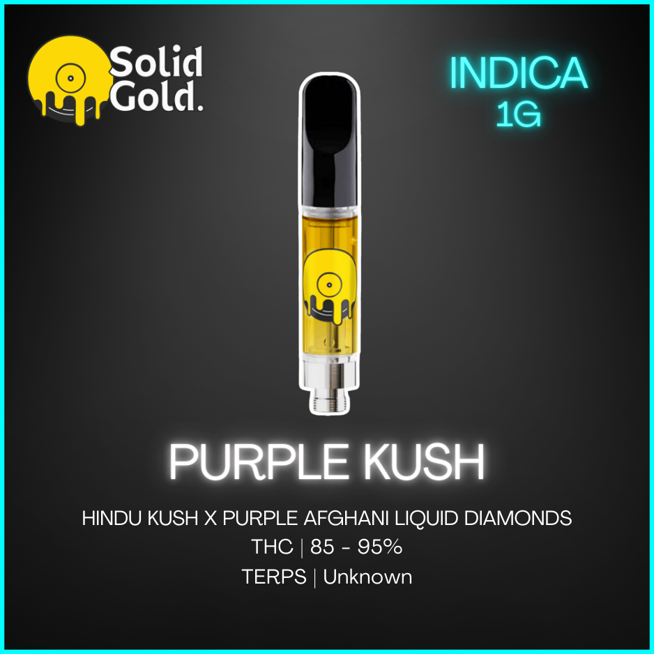 Solid Gold - Purple Kush - Indica Liquid Diamond Vape -1g Pineapple Victoria Solid Gold - Purple Kush - Indica Liquid Diamond Vape -1g Pineapple Victoria