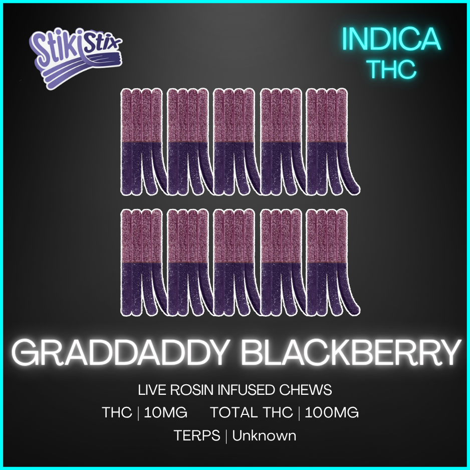 Stikistix - 100Thc Multi Live Rosin Grandaddy Blackberry Chews - 100G