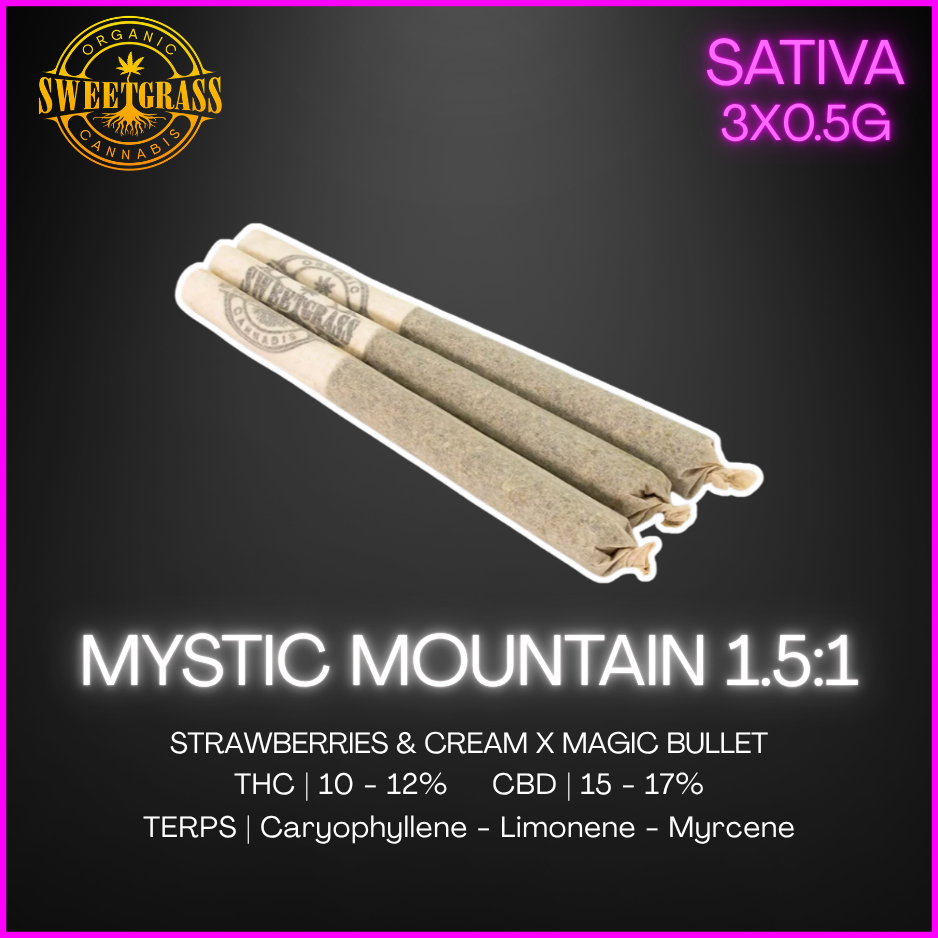 Sweetgrass Organic Cannabis - Organic Mystic Mountain Pre-Rolls - 1.5G