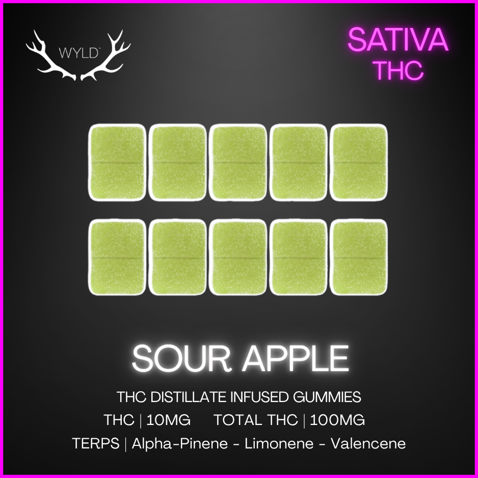 Wyld - Real Fruit Sour Apple Gummies 10X1Pc - 40G