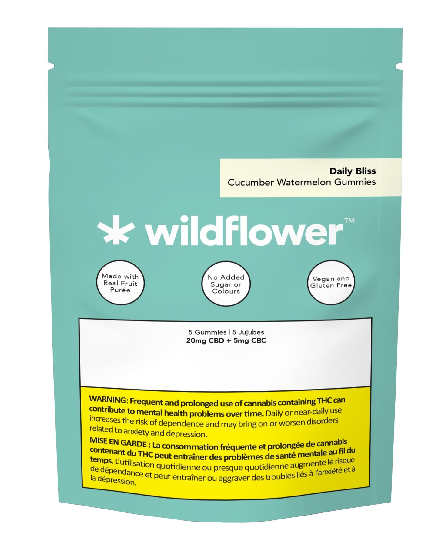 Wildflower - Daily Bliss Cucumber Watermelon Cbd+Cbc Gummies