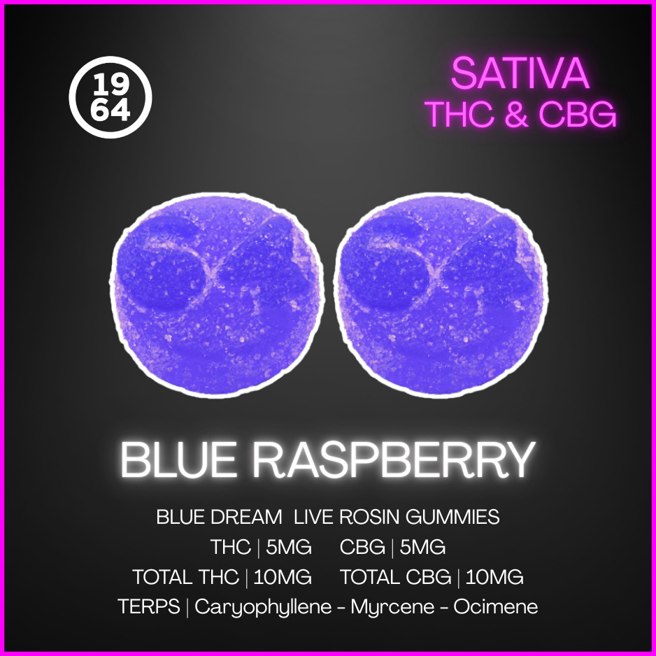 1964 - Cbg:Thc Blue Raspberry Gummies - 8.4G