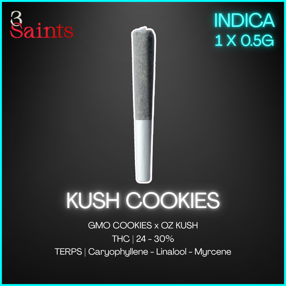3Saints - Kush Cookies Pre-Rolls - 0.5G