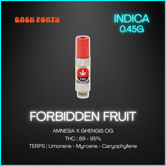 Back Forty - Forbidden Fruit Indica Cartridge - 0.45G