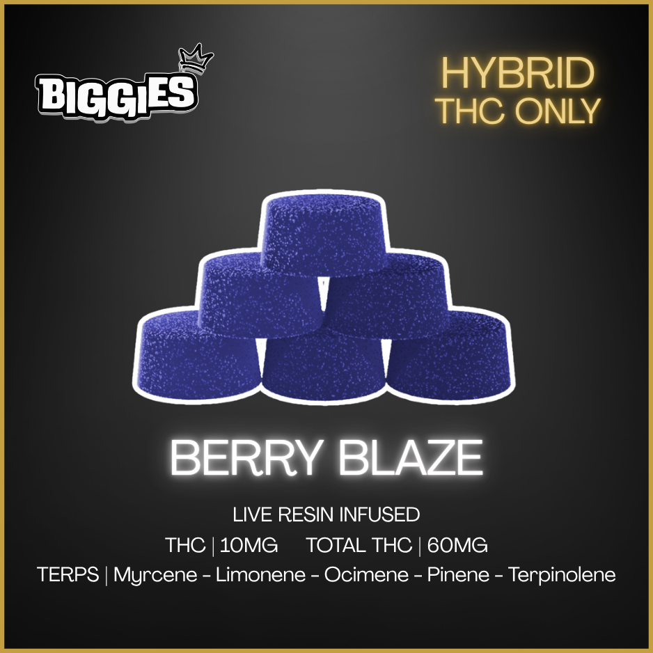 Biggies - Berry Blaze Multipack Live Resin Chews - 6 x 10mg