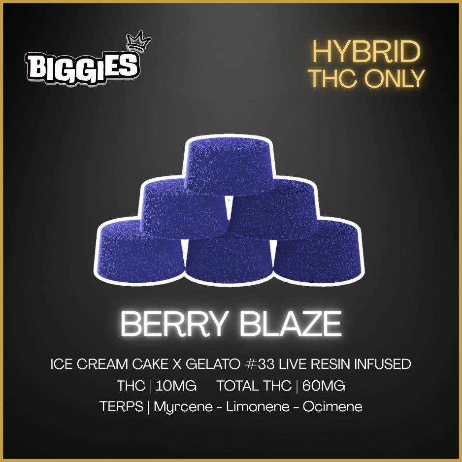 Biggies - Berry Blaze Live Resin Chews - 48G