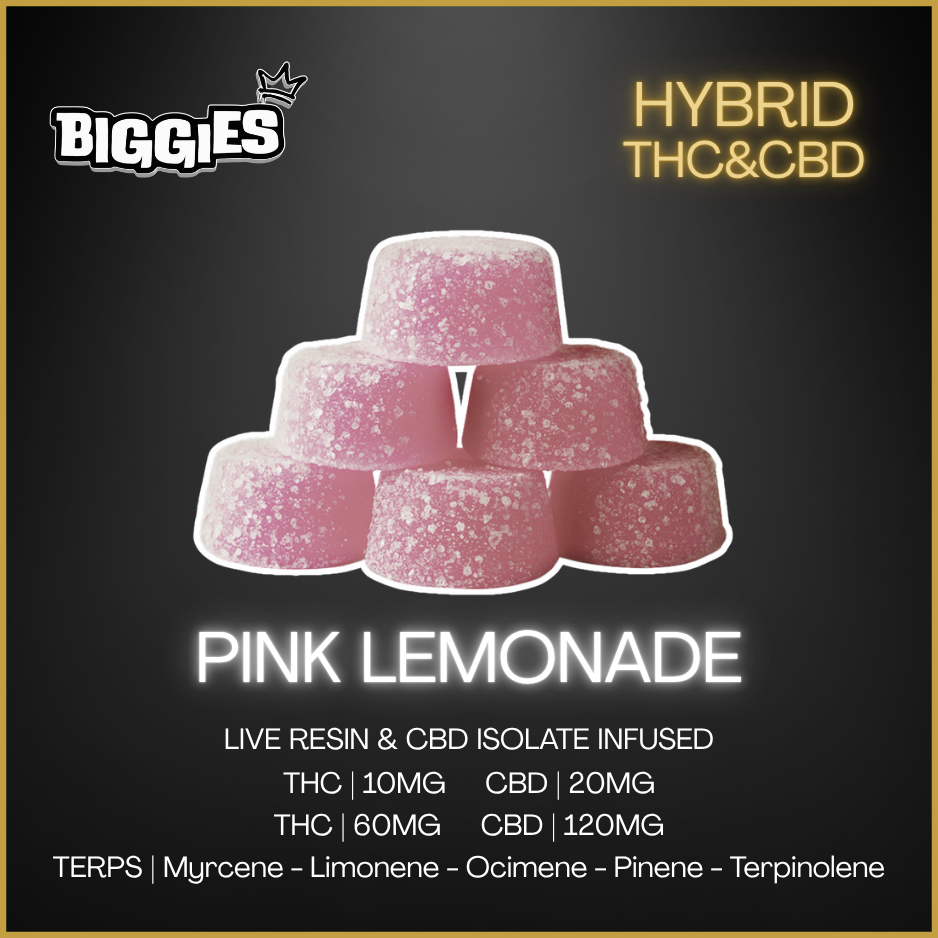 Biggies - Pink Lemonade Creamsicle Live Resin:CBD Chews - 6 x 10mg