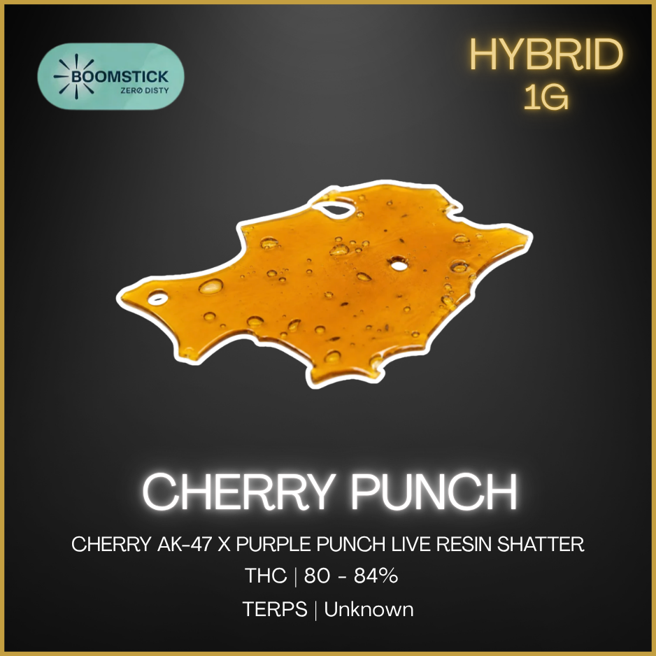 Boomstick - Cherry Punch Live Resin Shatter - 1G