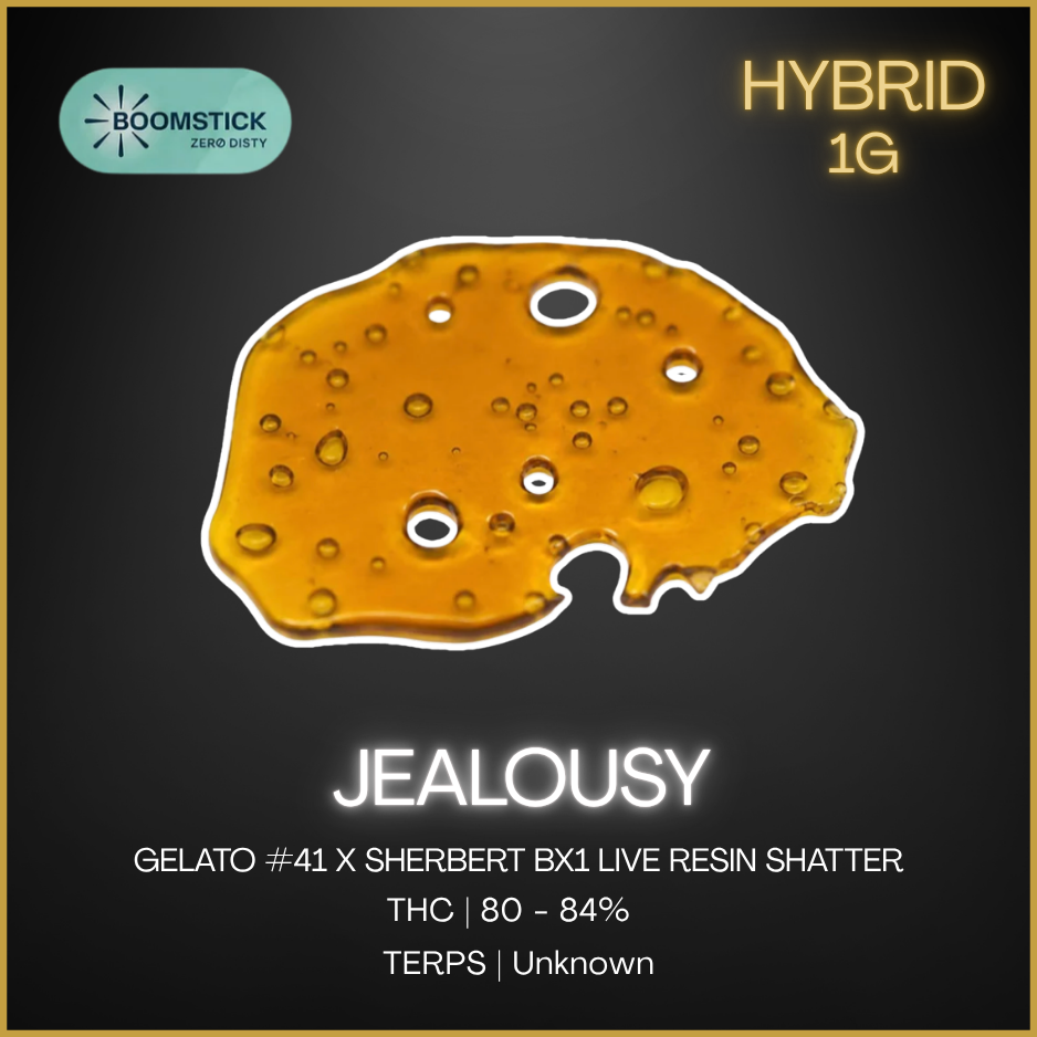 Boomstick - Jealousy Live Resin Shatter - 1G