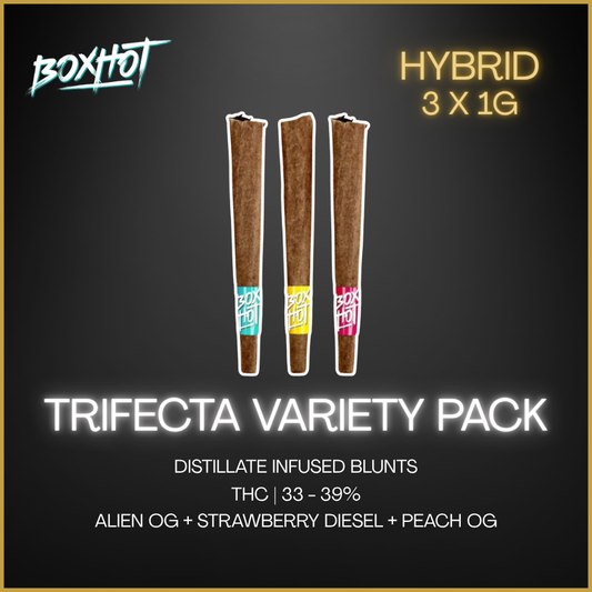 Boxhot Fatties - Trifecta Variety Pack Infused Blunts - 3G