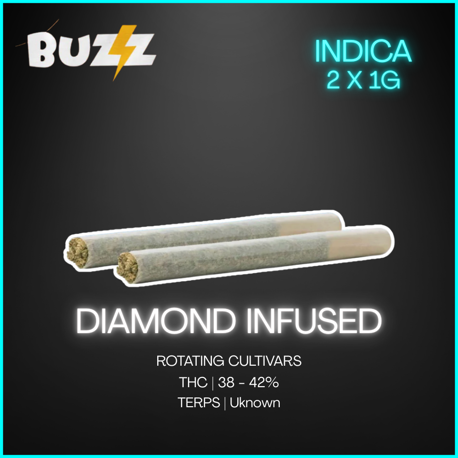Buzz Cannabis - Diamond Infused Pre Rolls - 2 x 1g
