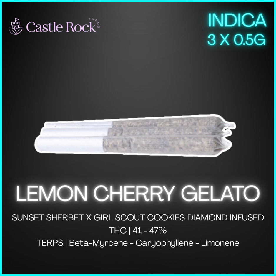 Castle Rock Farms - Lemon Cherry Diamonds Infused Pre-Rolls - 1.5G