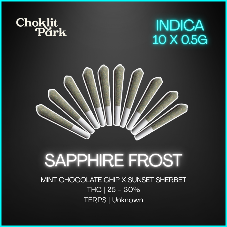Choklit Park - Sapphire Frost Pre Rolls - 10 x 0.5g