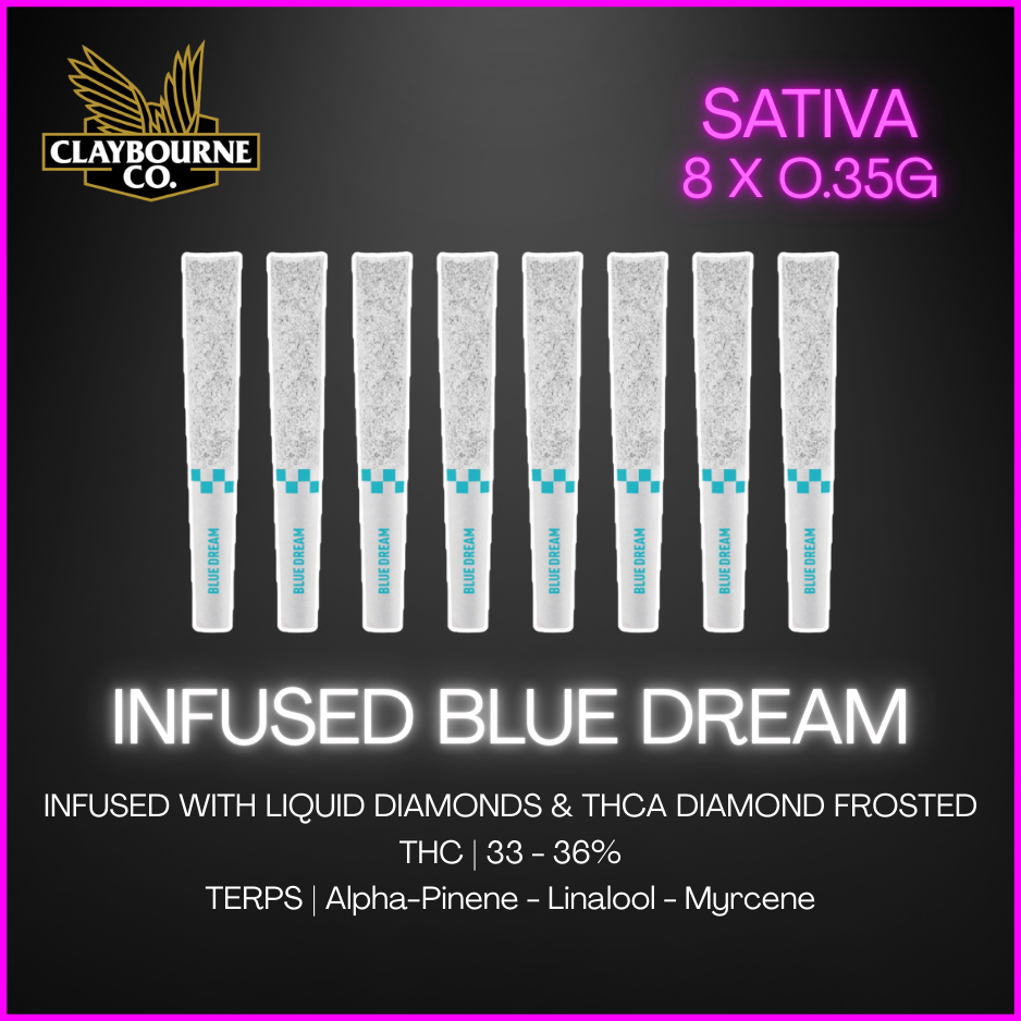 Claybourne - Frosted Flyers Blue Dream Infused Pre-Rolls - 2.8G