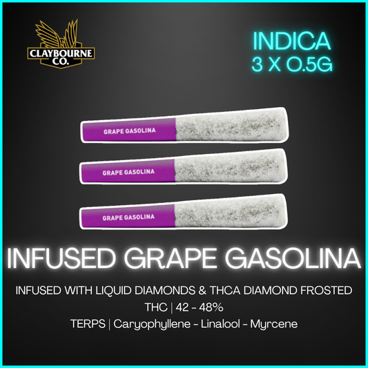 Claybourne - Frosted Flyers Infused Grape Gasolina Pre-Rolls - 1.5G