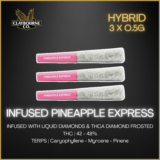 Claybourne - Frosted Flyers Infused Pineapple Express Pre-Rolls - 1.5G