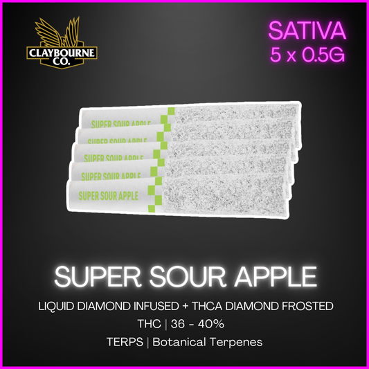 Claybourne - Frosted Flyers Super Sour Apple Infused Pre-Rolls - 2.5G