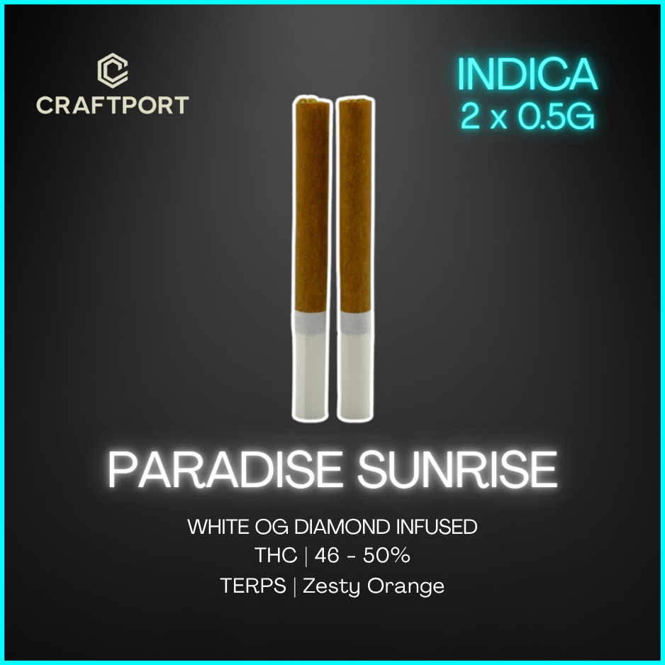 Craftport - Paradise Sunrise Orange Diamond Infused Prerolls - 2 x 0.5g