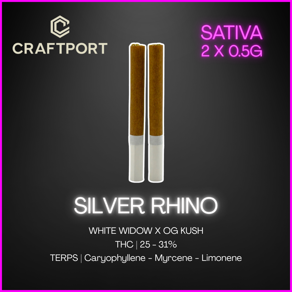 Craftport - Silver Rhino Pre-Rolls - 1G