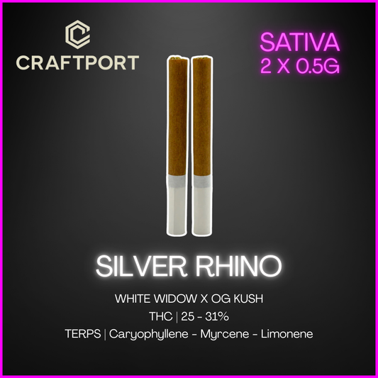 Craftport - Silver Rhino Pre-Rolls - 1G