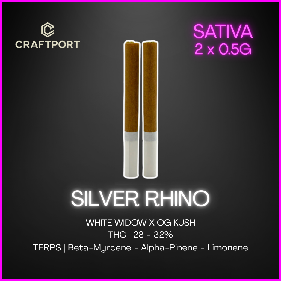Craftport - Silver Rhino Prerolls - 2 x 0.5g