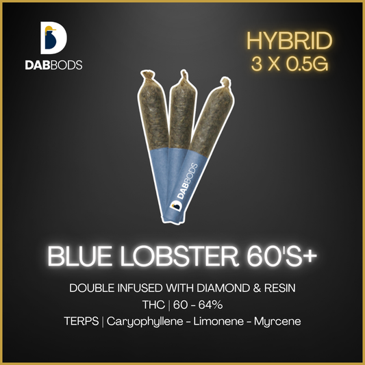 Dab Bods - Blue Lobster 60'S+ Dbl Infused Pre-Rolls - 1.5G