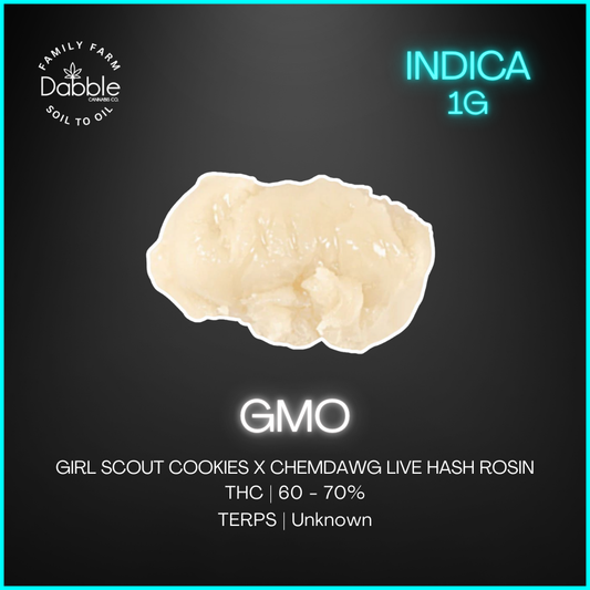 Dabble Cannabis Co. - Gmo Live Hash Rosin Lto - 1G