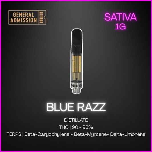 General Admission - Blue Razz Sativa 510 Thread Cartridge - 0.95G