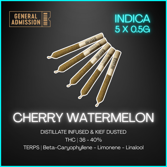 General Admission - Cherry Watermelon Distillate Infused Pre-Rolls - 2.5G