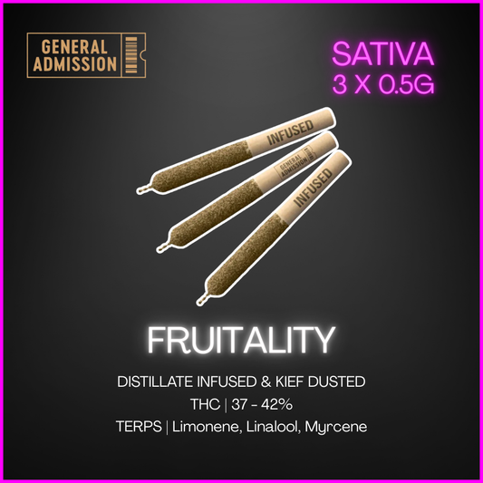 General Admission - Fruitality Distillate Infused Pre-Rolls - 1.5G
