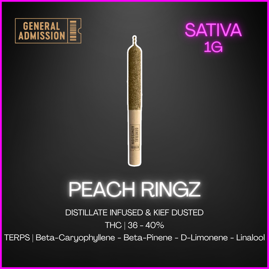 General Admission - Peach Ringz Infused Pre-Rolls - 1G