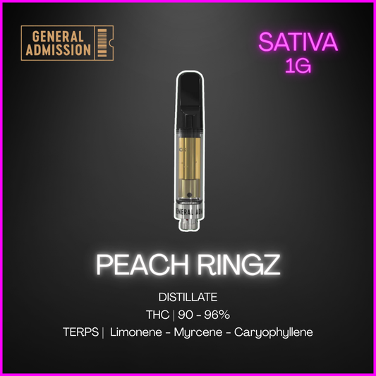 General Admission - Peach Ringz Prefilled Cartridge - 0.95G