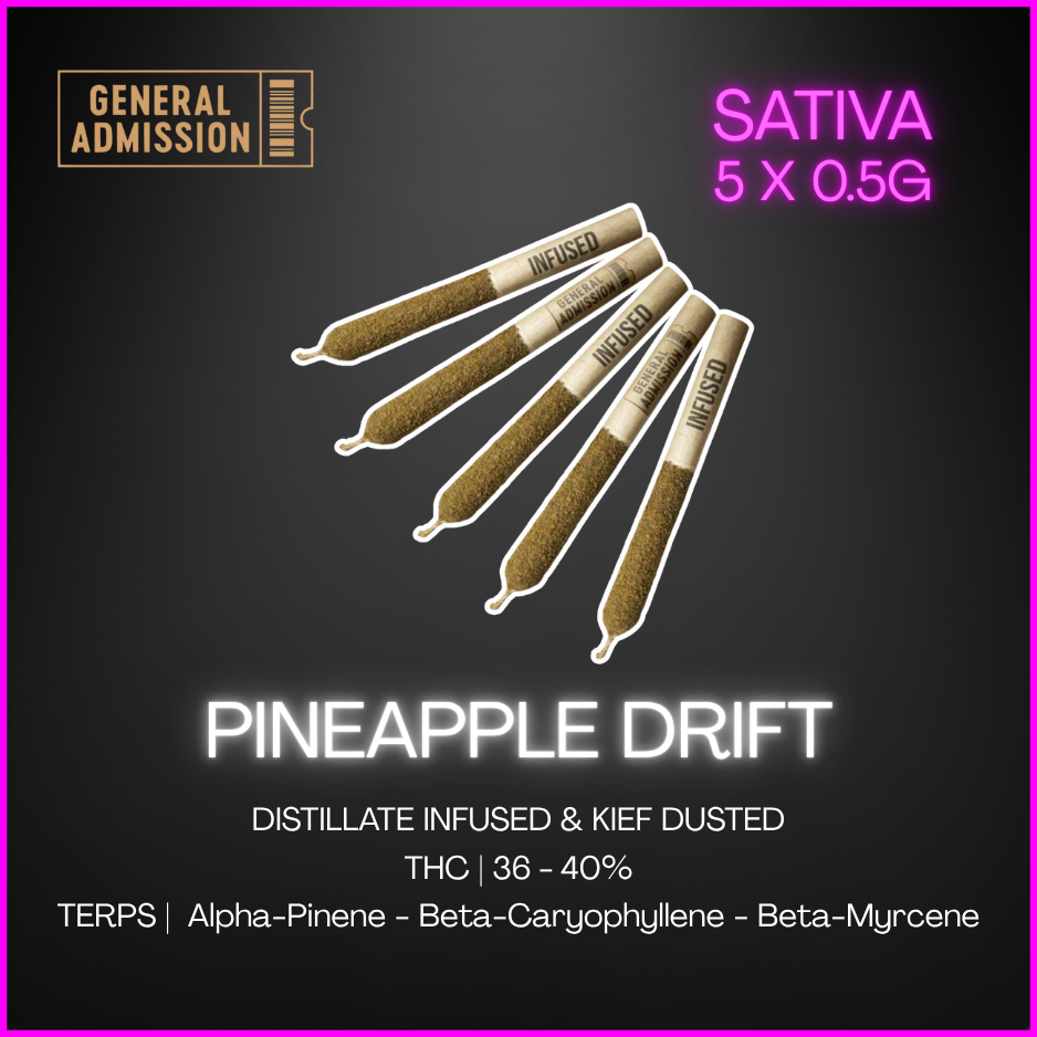 General Admission - Pineapple Drift Distillate Infused Pre-Rolls - 2.5G