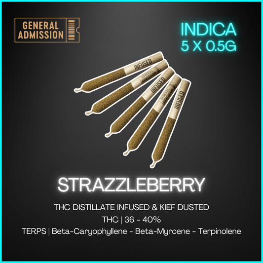 General Admission - Strazzleberry Distillate Infused Pre-Rolls 5X0.5G - 2.5G