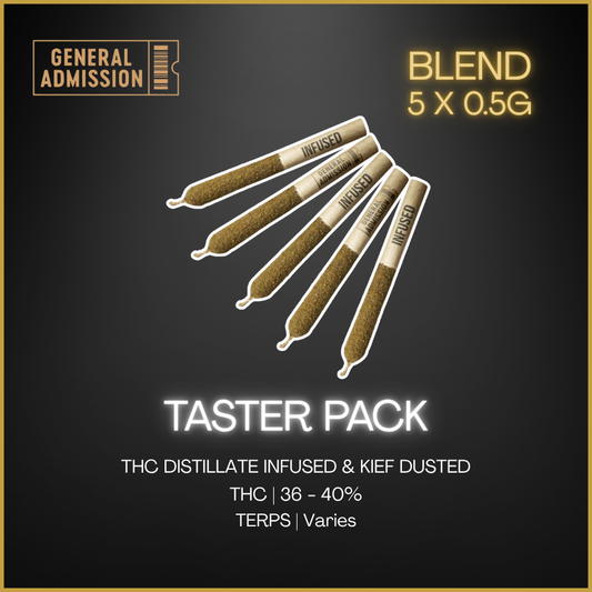 General Admission - Taster Pack Distillate Infused Pre-Rolls - 2.5G