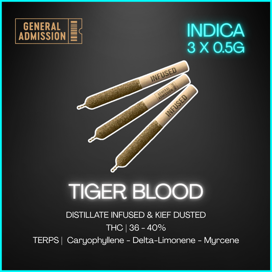 General Admission - Tiger Blood Distillate Infused Pre-Rolls - 1.5G