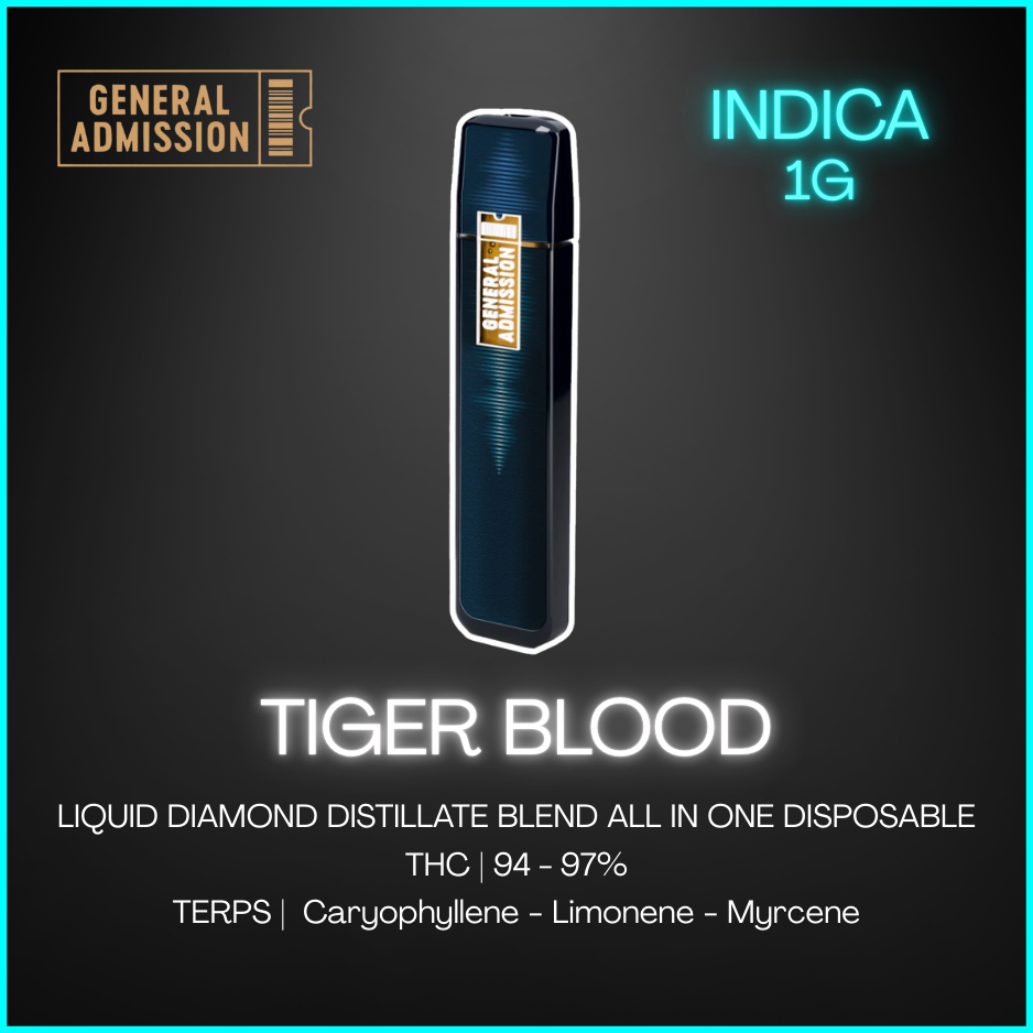 General Admission - Tiger Blood Liquid Diamond Blend All-In-One Vape - 1G
