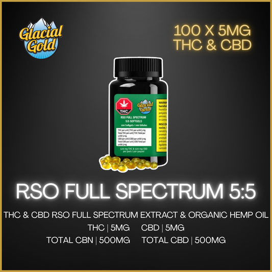Glacial Gold - Rso Full Spectrum 5:5 100-Pack Softgels - 34.5G