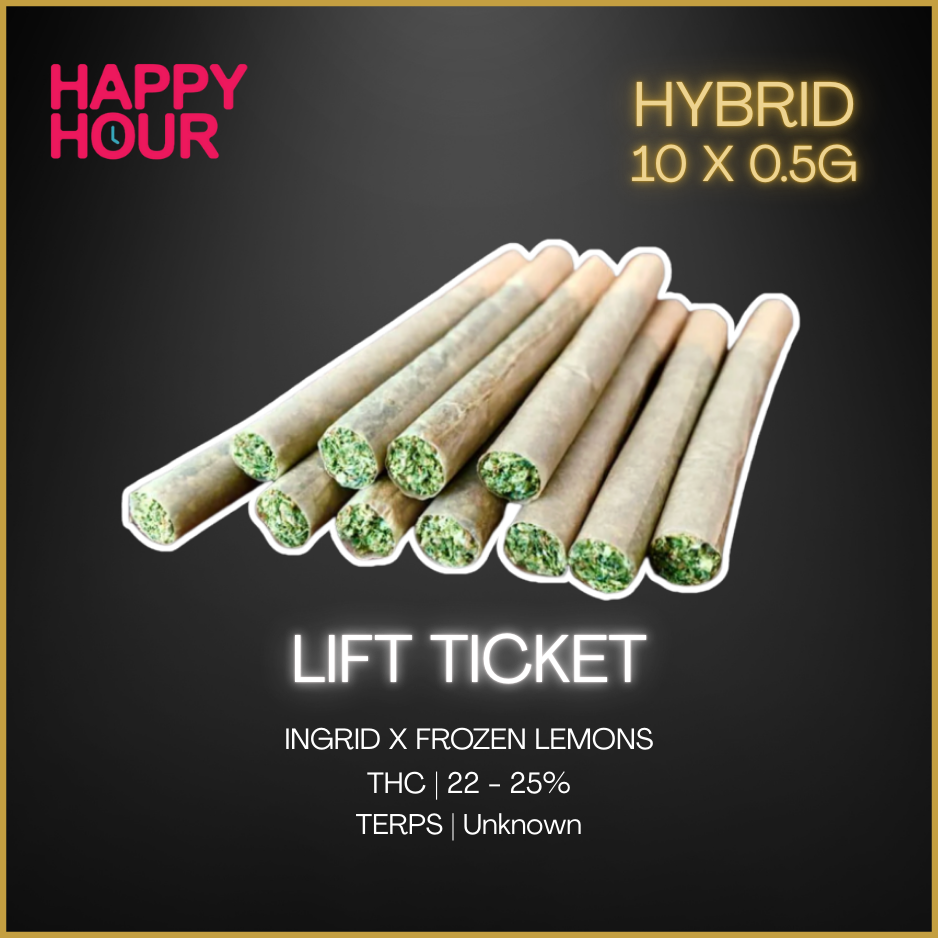 Happy Hour - Lift Ticket Pre Rolls - 10 x 0.5g