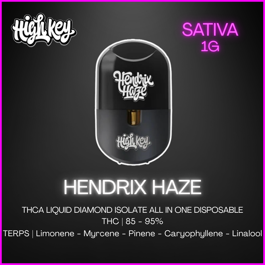 High Key - Hendrix Haze Live Liquid Diamond Dispo Vape - 1g