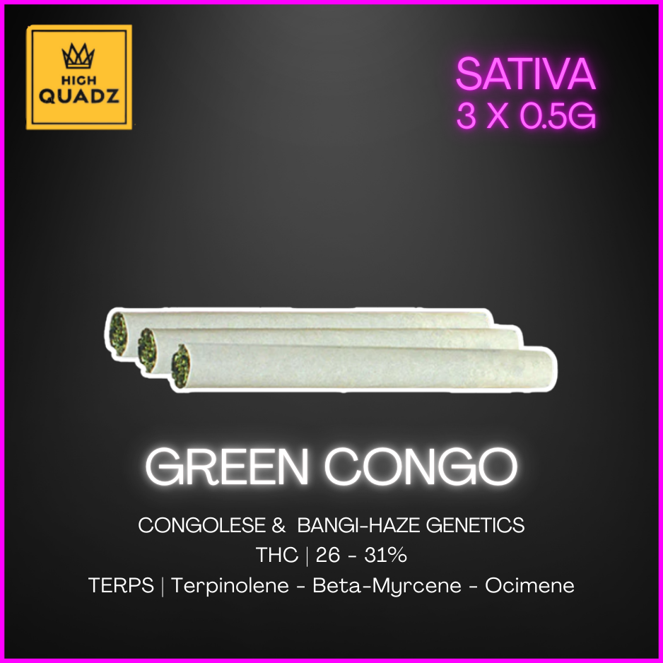 High Quadz - Green Congo Pre-Rolls - 5186 - 1.5G