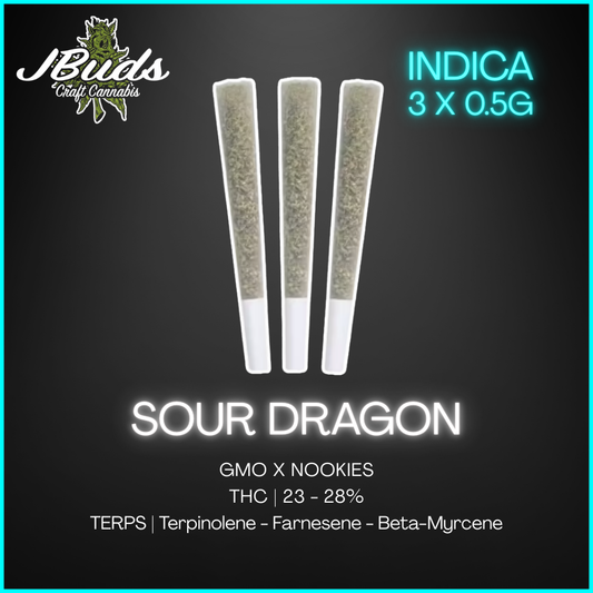 Jbuds Craft Cannabis - Sour Dragon Pre-Rolls - 1.5G