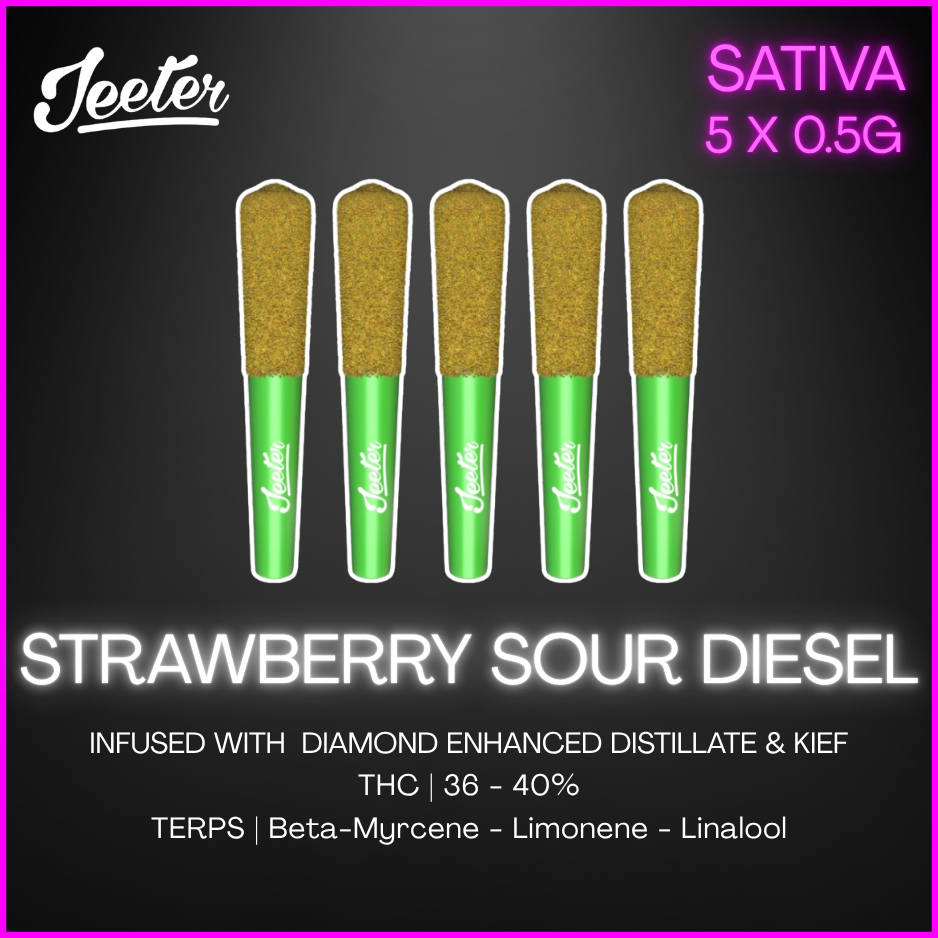 Jeeter - Baby Jeeter Strawberry Sour Diesel Infused Preroll - 7879 - 2.5G